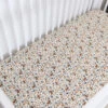 Floral Muslin Crib Sheet - Breathable 100% Cotton Nursery Bedding -ROOLEE FASHION SHOP 0000A9 websize