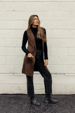 Marled Knit Sweater Vest with Pockets and Back Slit Detail 23 Marled Knit Sweater Vest with Pockets and Back Slit Detail -ROOLEE FASHION SHOP 028A0006