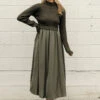 Satin Sweater Dress - Elegant Mock Neck Holiday Midi for Women -ROOLEE FASHION SHOP 028A0025