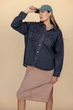 Adams Washed Denim Jacket - Oversized Classic Outerwear -ROOLEE FASHION SHOP 028A0032 websize