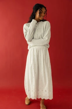 White Lace Skirt with Scalloped Hem and Elastic Waistband 10 White Lace Skirt with Scalloped Hem and Elastic Waistband -ROOLEE FASHION SHOP 028A0523