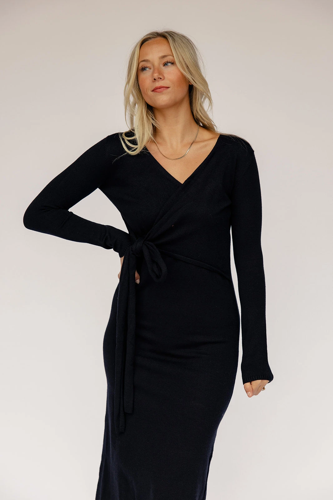 Brandi Wrap Sweater Dress - Ribbed Knit Midi with Tie Waist 9 Brandi Wrap Sweater Dress - Ribbed Knit Midi with Tie Waist - Image 7
