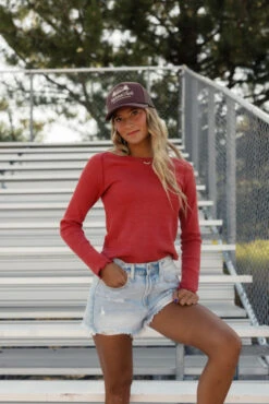 Free People Easy Does It Long Sleeve Tee -ROOLEE FASHION SHOP 028A0876