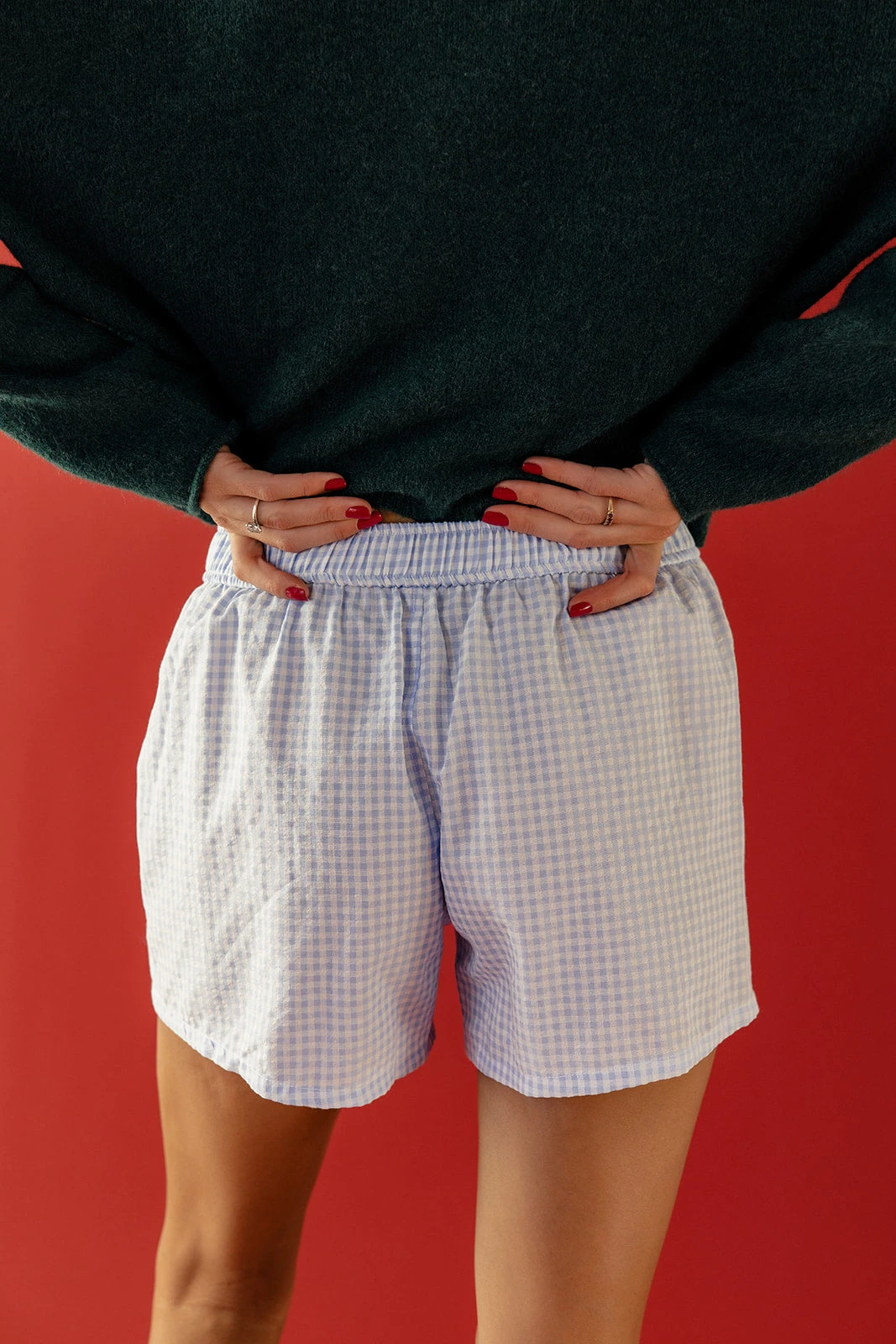 Gingham Lounge Boxers with Pockets - Lightweight Summer Shorts 6 Gingham Lounge Boxers with Pockets - Lightweight Summer Shorts - Image 4