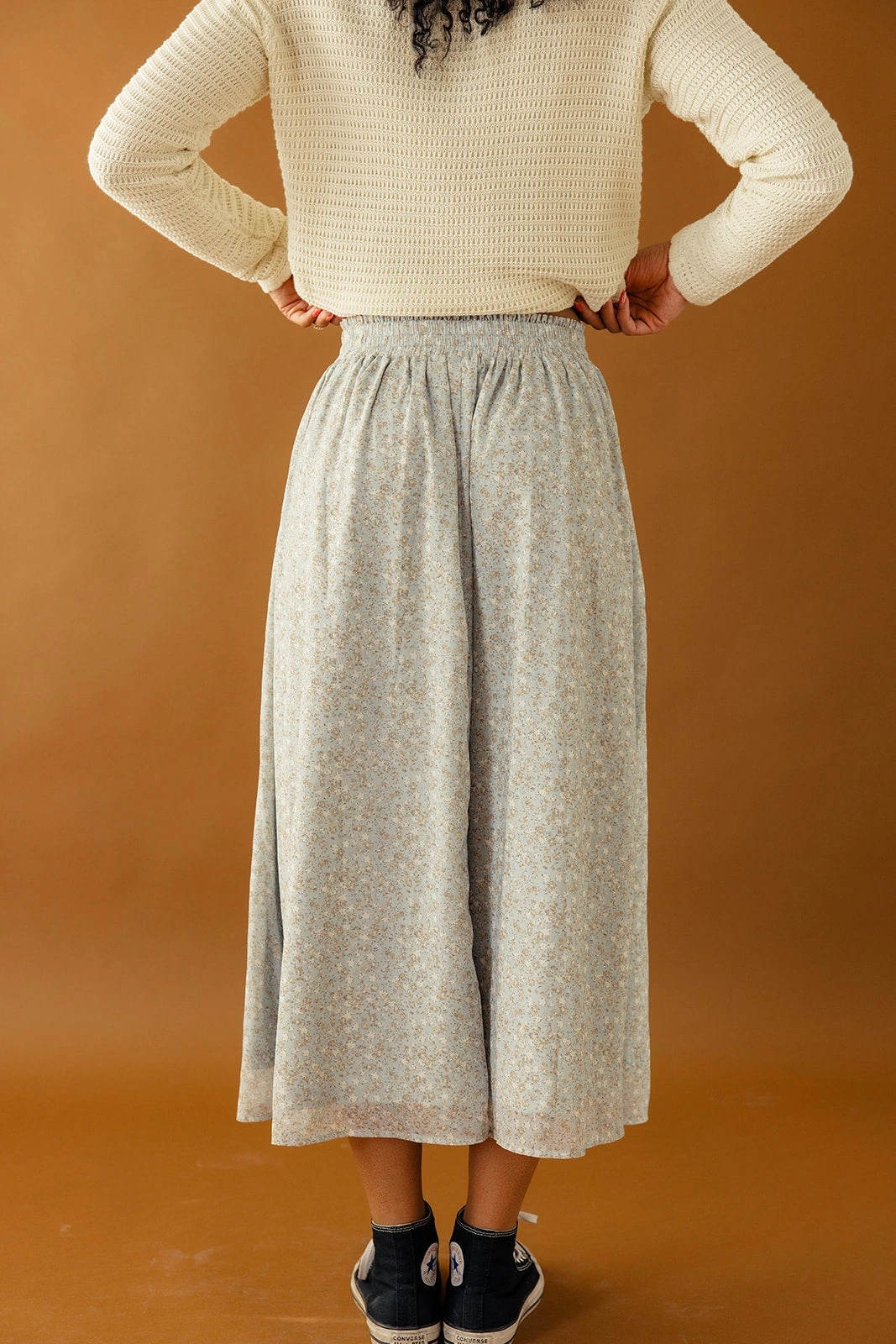 Floral Chiffon Skirt with Pockets - Lightweight Elastic Waist Bottom 9 Floral Chiffon Skirt with Pockets - Lightweight Elastic Waist Bottom - Image 7