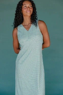 Green Gingham Midi Tank Dress with Back Tie Detail 16 Green Gingham Midi Tank Dress with Back Tie Detail -ROOLEE FASHION SHOP 028A1800 1edf8749 8fcf 440a beac dde1315ecb86