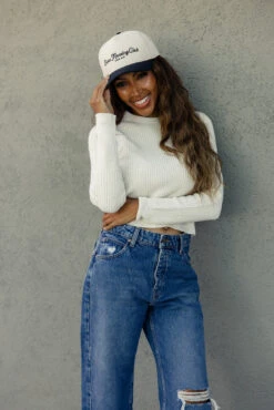 The Manuscript Cropped Waffle Weave Sweater - Soft & Stretchy Top -ROOLEE FASHION SHOP 028A2131 73cd33ec f317 4061 9b66 81ed19edc7e8