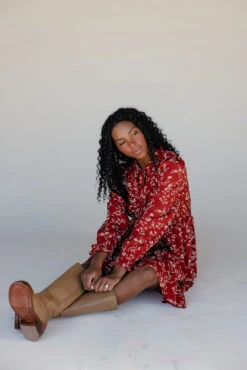 Scarlet Blossom Tiered Dress -ROOLEE FASHION SHOP 028A2445