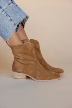 Free People New Frontier Western Boot - Genuine Leather Stacked Heel -ROOLEE FASHION SHOP 028A2456
