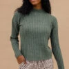 Be Cool Back For Me Chunky Sweater in Festive Green -ROOLEE FASHION SHOP 028A2491 f76d68e7 02dd 4b91 a13e a40045a4a6e5