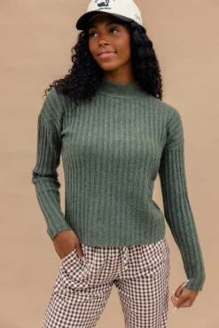 Be Cool Back For Me Chunky Sweater in Festive Green
