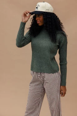 Be Cool Back For Me Chunky Sweater in Festive Green -ROOLEE FASHION SHOP 028A2519