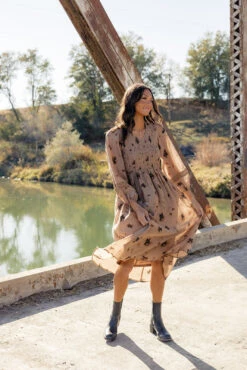 Floral Print Smocked Dress - Romantic Lace Sleeve Boho Style -ROOLEE FASHION SHOP 028A2560 695d7ba7 c3bf 461e bcef b9f07a2e69e2