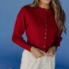 Vibrant Cranberry Cropped Cardigan - Cozy Knit Layering Piece 2 Vibrant Cranberry Cropped Cardigan - Cozy Knit Layering Piece -ROOLEE FASHION SHOP 028A2598 90476451 f64d 4b19 a679 1224fa09f9d0