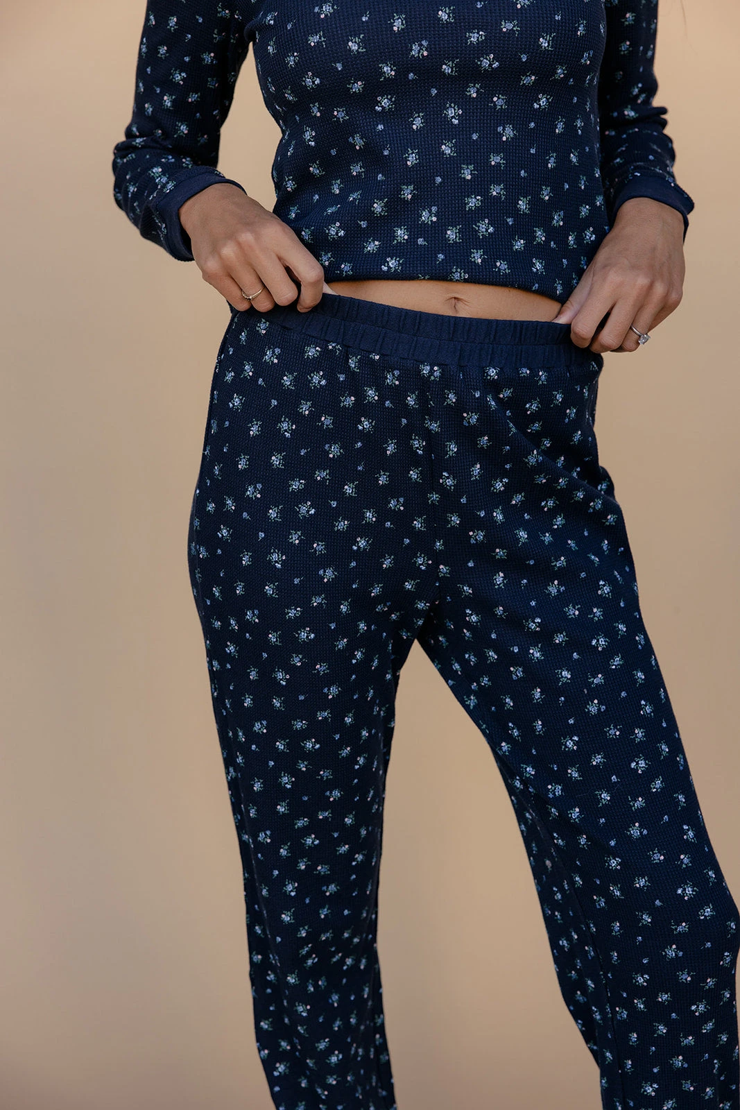 Navy Blue Floral Loungewear Set - 2 Piece Long Sleeve Jogger Suit 10 Navy Blue Floral Loungewear Set - 2 Piece Long Sleeve Jogger Suit - Image 8