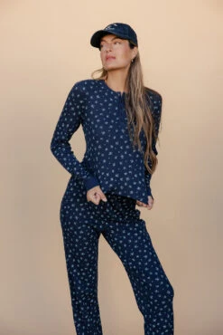 Navy Blue Floral Loungewear Set - 2 Piece Long Sleeve Jogger Suit 14 Navy Blue Floral Loungewear Set - 2 Piece Long Sleeve Jogger Suit -ROOLEE FASHION SHOP 028A2613