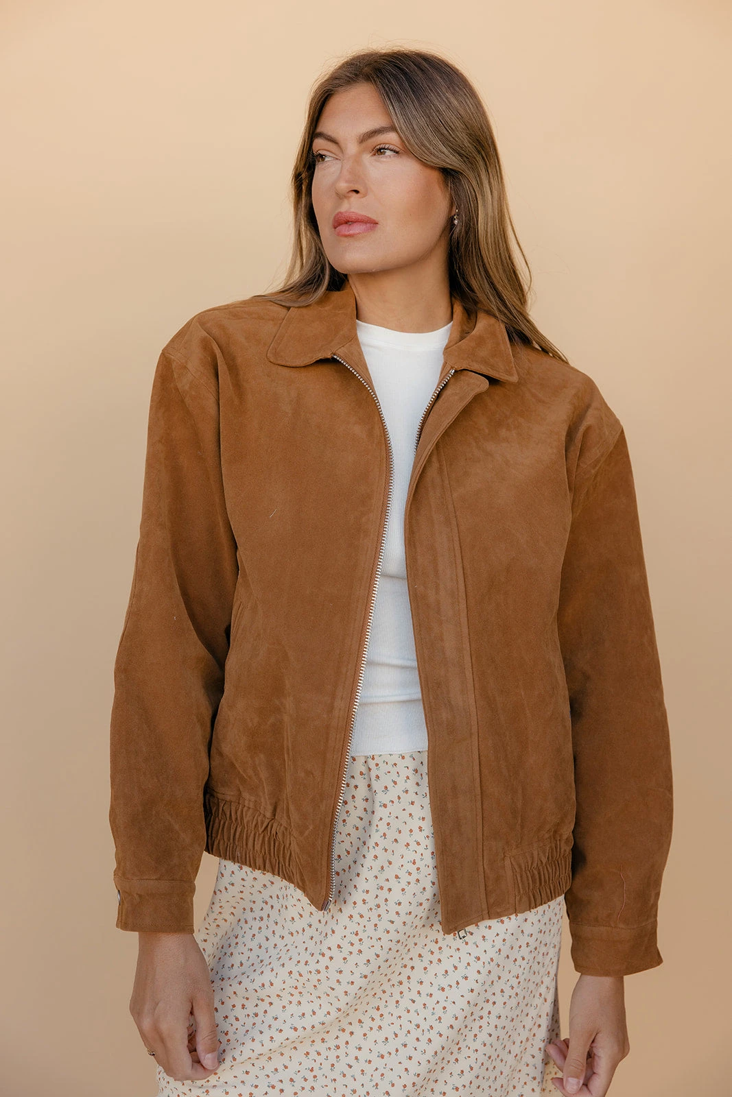 Copper Canyon Tailored Camel Suede Jacket with Zip Front 8 Copper Canyon Tailored Camel Suede Jacket with Zip Front - Image 6