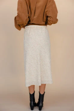 Floral Cream Midi Skirt - Flowy High-Waist A-Line Bottom -ROOLEE FASHION SHOP 028A2667 f9d0b755 9a40 45be b808 34521ce32f49
