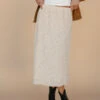 Floral Cream Midi Skirt - Flowy High-Waist A-Line Bottom -ROOLEE FASHION SHOP 028A2669 d7c4e80d 469a 4fe9 bce5 edb7160a9dbf