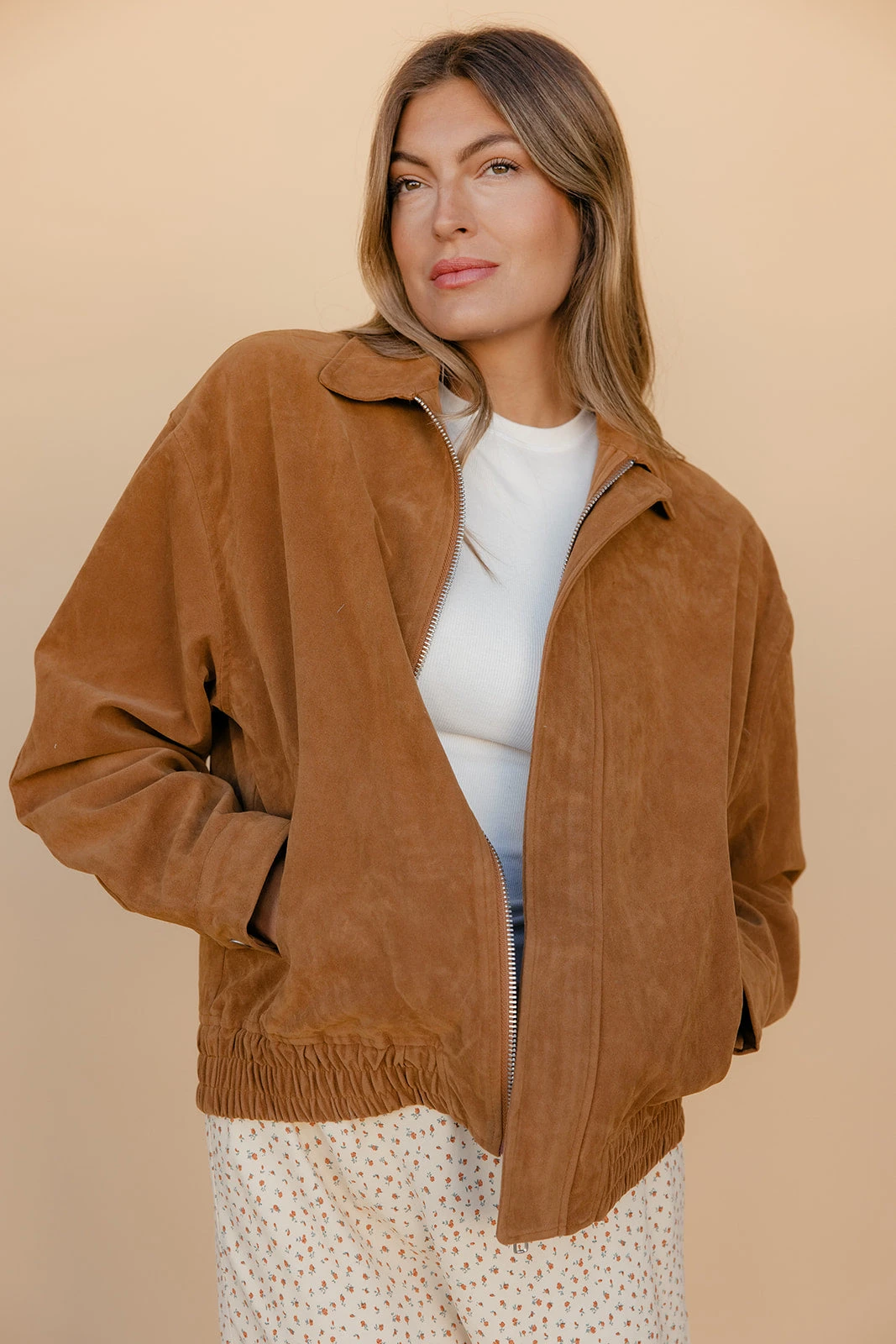 Copper Canyon Tailored Camel Suede Jacket with Zip Front 4 Copper Canyon Tailored Camel Suede Jacket with Zip Front - Image 2