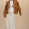 Copper Canyon Tailored Camel Suede Jacket with Zip Front -ROOLEE FASHION SHOP 028A2714