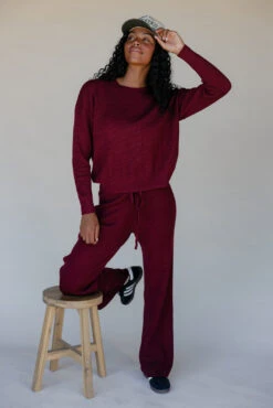 Morning Market Waffle Sweater -ROOLEE FASHION SHOP 028A2736