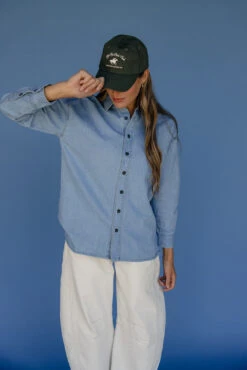 Relaxed Fit Blue Denim Button-Up Top - Premium Heavyweight Cotton 23 Relaxed Fit Blue Denim Button-Up Top - Premium Heavyweight Cotton -ROOLEE FASHION SHOP 028A2737 7a29a3a4 84d5 41f0 a063 b19dba718d69