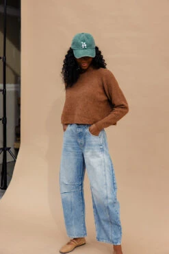 Cropped Waffle Knit Raglan Sweater 20 Cropped Waffle Knit Raglan Sweater -ROOLEE FASHION SHOP 028A2972