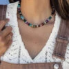 Vibrant Multi-Colored Gemstone Necklace with Gold Filled Accents -ROOLEE FASHION SHOP 028A3206