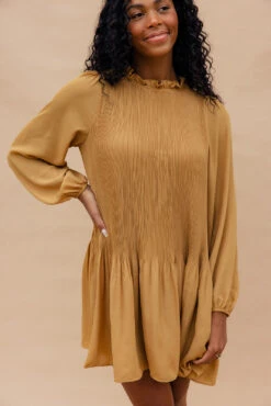 The Getaway Ruffle Neck Dress -ROOLEE FASHION SHOP 028A3263