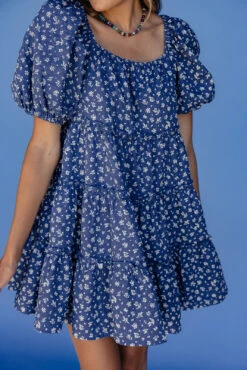 Skyline Blue Floral Mini Dress with Puff Sleeves 15 Skyline Blue Floral Mini Dress with Puff Sleeves -ROOLEE FASHION SHOP 028A3357 e867b8d5 8ec2 4996 be5a b482285f5eeb