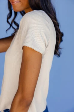 Summer Ribbed Button Blouse with Scalloped Hem -ROOLEE FASHION SHOP 028A3394 024dea8a 1917 43ac 88e9 74a154faa8fe