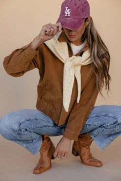 Copper Canyon Tailored Camel Suede Jacket with Zip Front 15 Copper Canyon Tailored Camel Suede Jacket with Zip Front -ROOLEE FASHION SHOP 028A3430