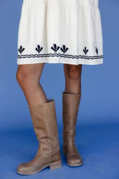 Embroidered Ivory Puff Sleeve Dress with Scalloped Peter Pan Collar -ROOLEE FASHION SHOP 028A3432 1dc1b953 3de9 4075 891e 62ab9d62862c