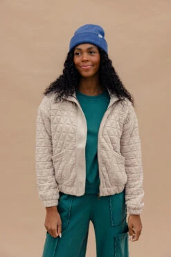 Soft Quilted Jacket for Women - Trendy Full-Zip Fall Outerwear -ROOLEE FASHION SHOP 028A3529