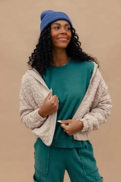 Soft Quilted Jacket for Women - Trendy Full-Zip Fall Outerwear -ROOLEE FASHION SHOP 028A3549 59a9b761 4405 455a a678 f160c524a540