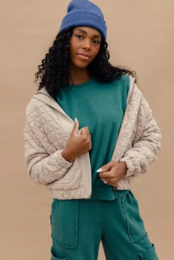 Soft Quilted Jacket for Women - Trendy Full-Zip Fall Outerwear