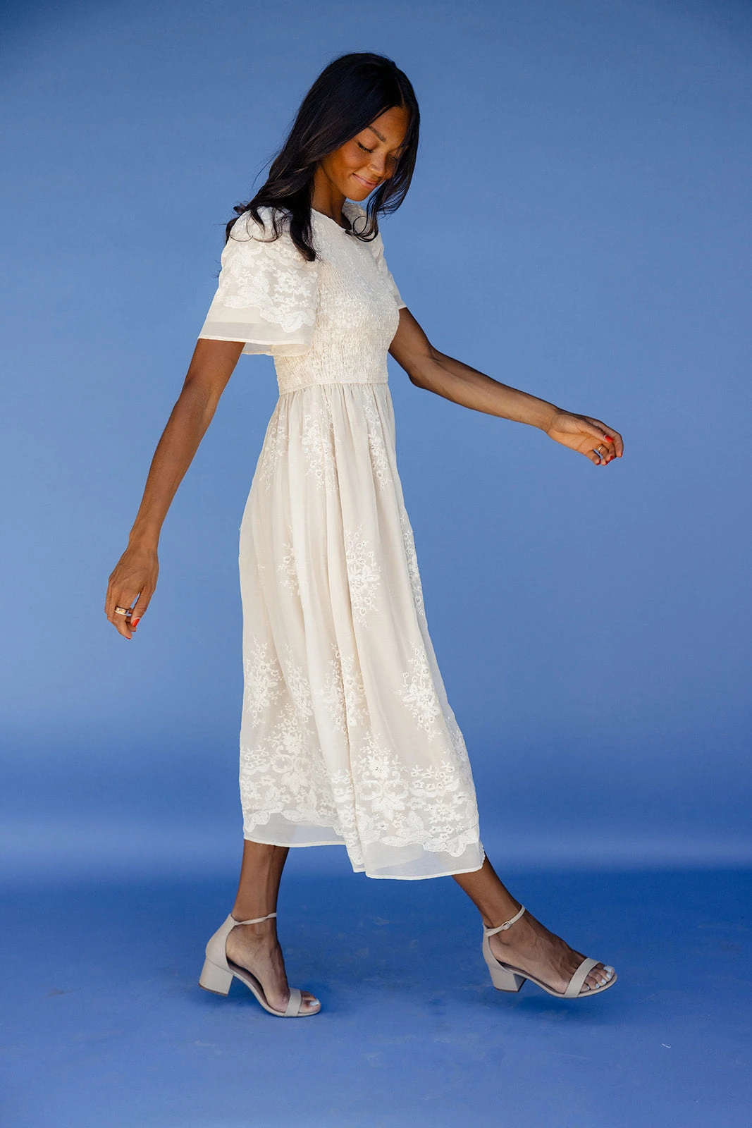 Juliette Smocked Lace Midi Dress for Special Occasions 3 Juliette Smocked Lace Midi Dress for Special Occasions