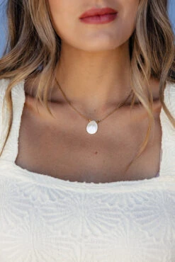 Elegant Mother-of-Pearl Shell Droplet Necklace - 14k Gold Filled -ROOLEE FASHION SHOP 028A4080 3f27e9d4 356a 4d89 a145 323729ad5ee1