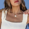 Elegant Mother-of-Pearl Shell Droplet Necklace - 14k Gold Filled -ROOLEE FASHION SHOP 028A4082