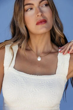 Elegant Mother-of-Pearl Shell Droplet Necklace - 14k Gold Filled