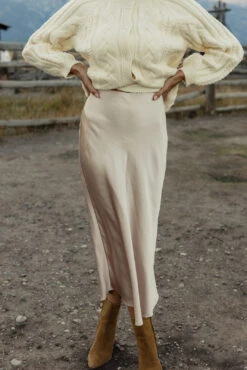 Champagne Silk Slip Skirt - Dream On Elegant Midi Skirt 11 Champagne Silk Slip Skirt - Dream On Elegant Midi Skirt -ROOLEE FASHION SHOP 028A4339