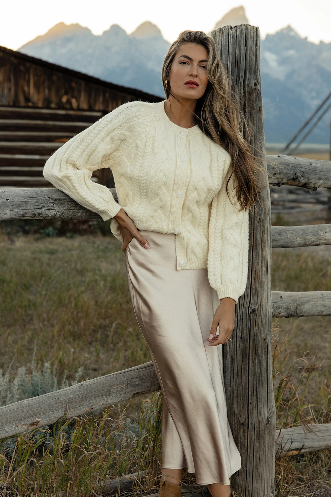 Champagne Silk Slip Skirt - Dream On Elegant Midi Skirt 4 Champagne Silk Slip Skirt - Dream On Elegant Midi Skirt - Image 2