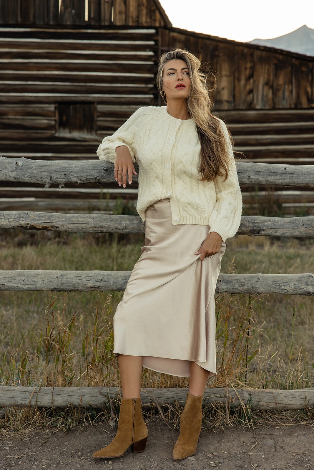 Champagne Silk Slip Skirt - Dream On Elegant Midi Skirt 9 Champagne Silk Slip Skirt - Dream On Elegant Midi Skirt - Image 7