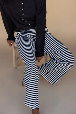 Striped Wide Leg Pants with Elastic Waistband - Fall Seasonal Style 9 Striped Wide Leg Pants with Elastic Waistband - Fall Seasonal Style -ROOLEE FASHION SHOP 028A4707
