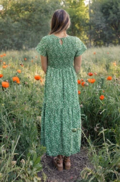 Rachelle Smocked Tiered Maxi Dress with Flowy Skirt -ROOLEE FASHION SHOP 028A4767 websize