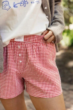 Gingham Lounge Boxers with Pockets - Lightweight Summer Shorts 39 Gingham Lounge Boxers with Pockets - Lightweight Summer Shorts -ROOLEE FASHION SHOP 028A5134