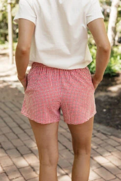 Gingham Lounge Boxers with Pockets - Lightweight Summer Shorts 41 Gingham Lounge Boxers with Pockets - Lightweight Summer Shorts -ROOLEE FASHION SHOP 028A5165