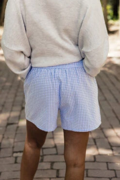 Gingham Lounge Boxers with Pockets - Lightweight Summer Shorts 30 Gingham Lounge Boxers with Pockets - Lightweight Summer Shorts -ROOLEE FASHION SHOP 028A5364