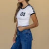Vintage-Inspired Cropped Ringer Tee - Soft & Stretchy Casual Top -ROOLEE FASHION SHOP 028A5394 bc59855c bddf 46ac 8a58 c63947161f81